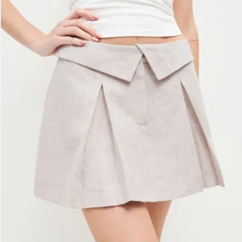 NWOT Reformation | Hailey Linen Low Rise Skirt in Cream